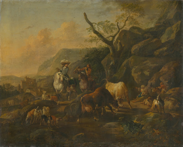 Landscape with Hunters 1678