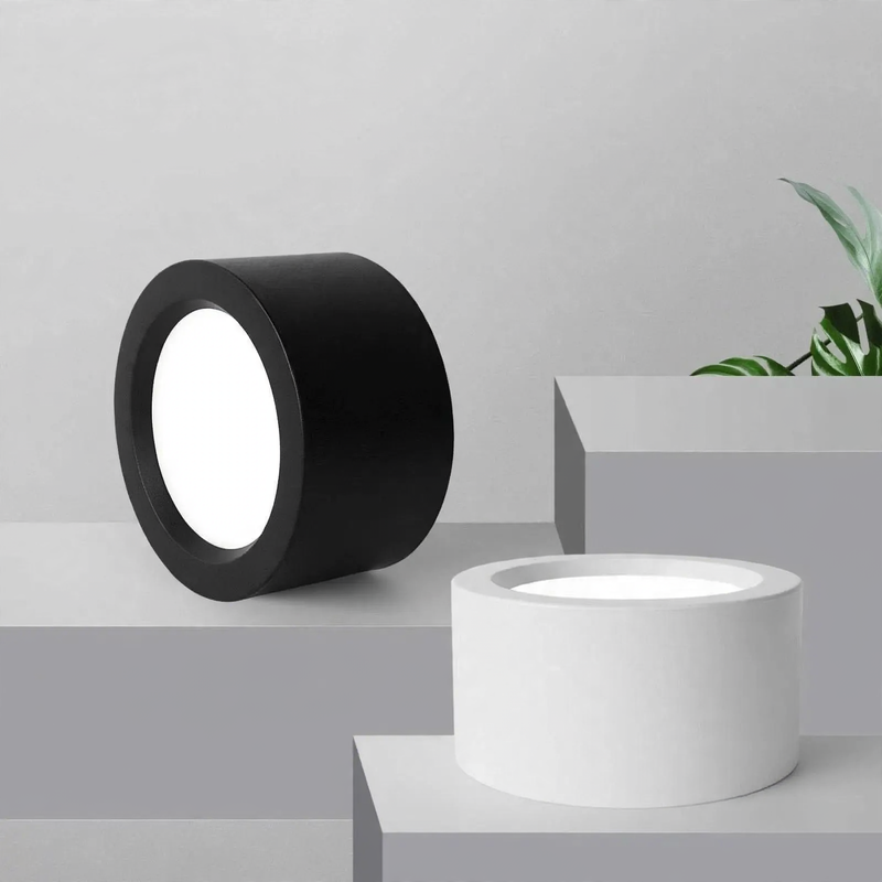 LED surface-mounted light round, stainless steel