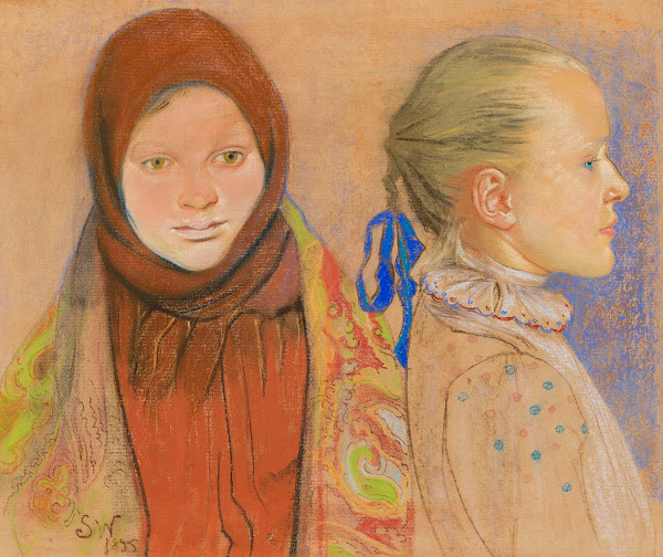 Portrait of two little girls 1895