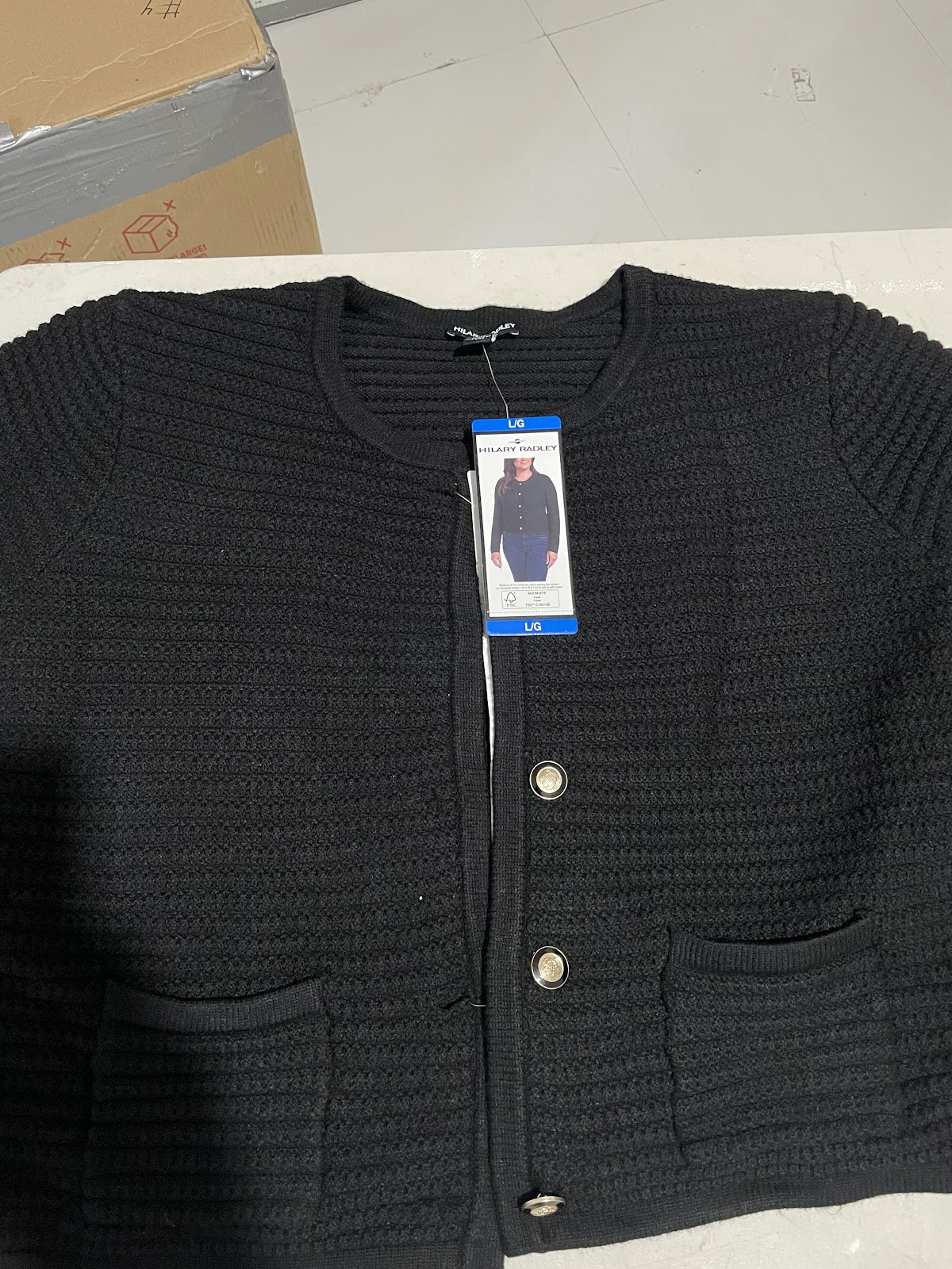 HR Cardigan Black L #1433