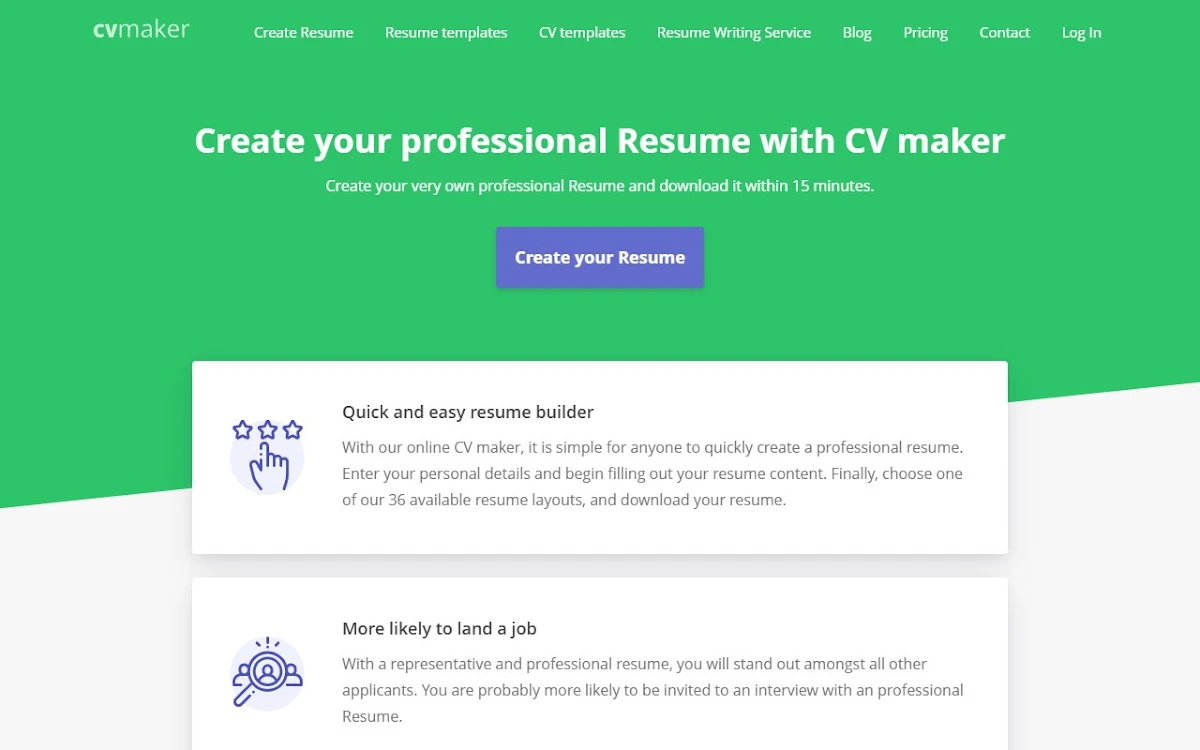 Captura de Resume Creator + CV Maker
