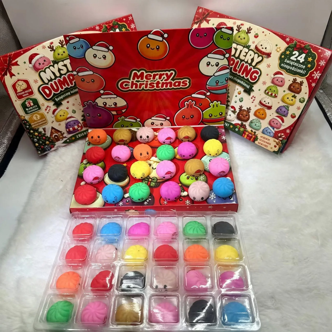 Christmas Advent Calendar with 24 Squishy Figures