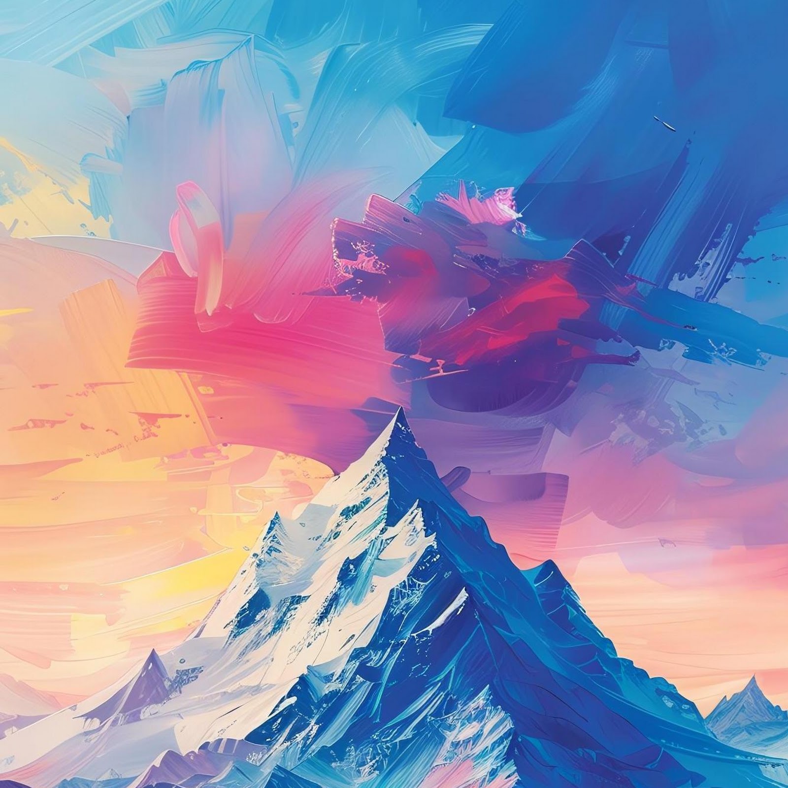 Download Vivid Painted Alpine Peak Sunset Full HD iPhone