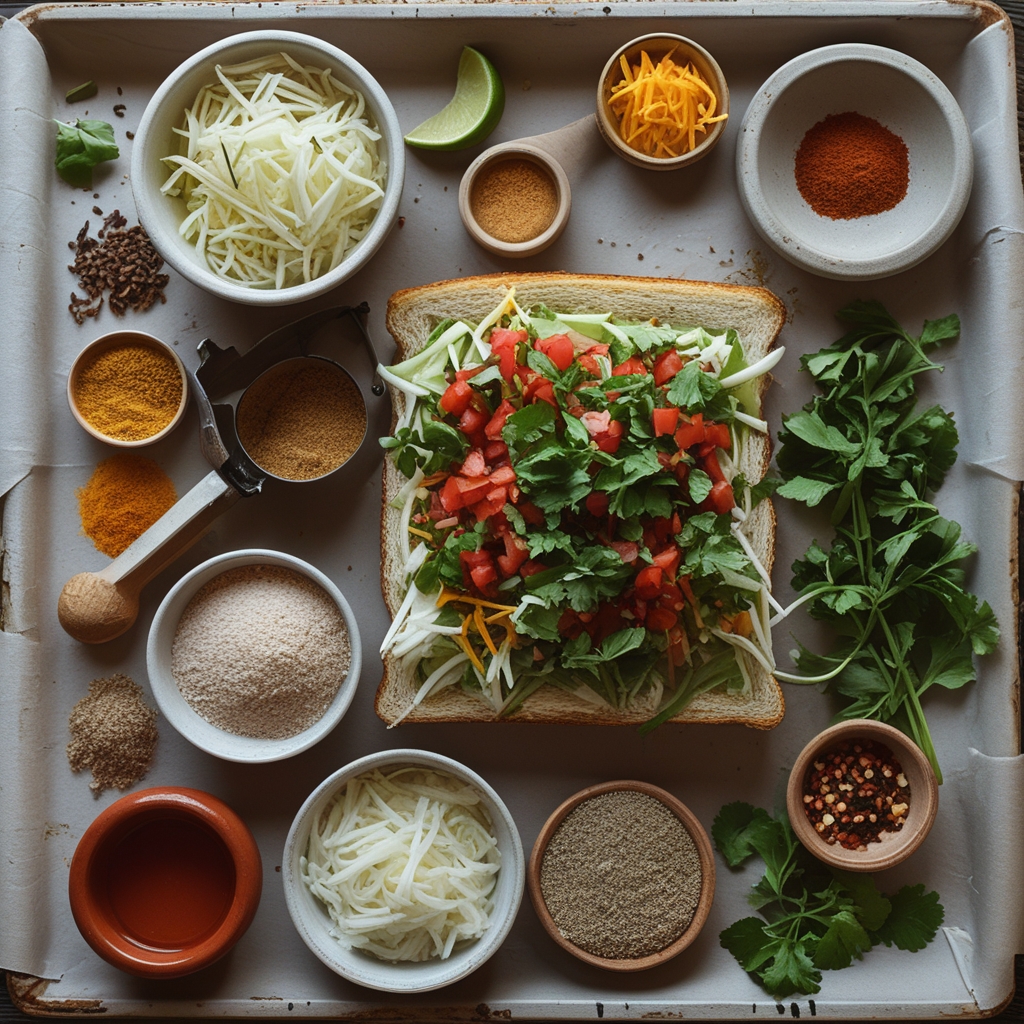 Ingredients for Mexican Chopped Cheese Sandwich Recipe - Easy Homemade Comfort Food