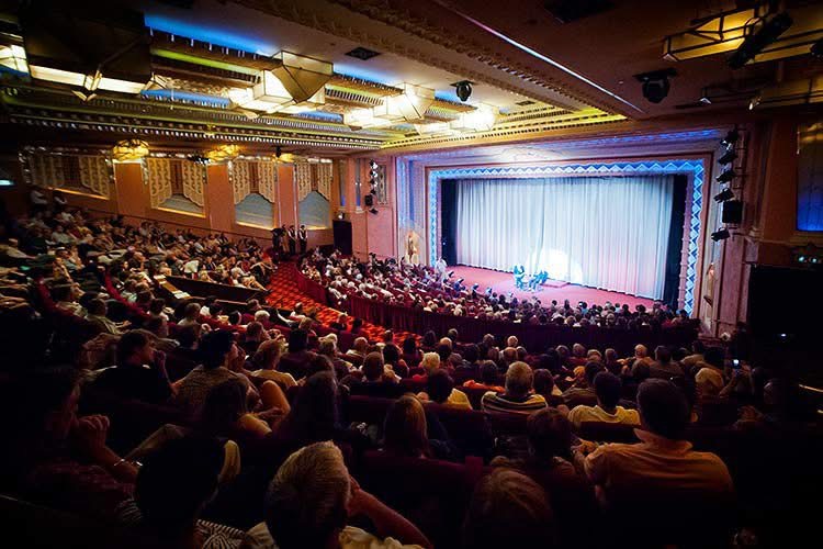 A full house at the Orpheum Cremorne for John Cleese with Oscar Hillerstrom at Popcorn Taxi