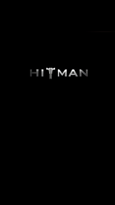 Hitman Logo in Metallic Silver on Black Background