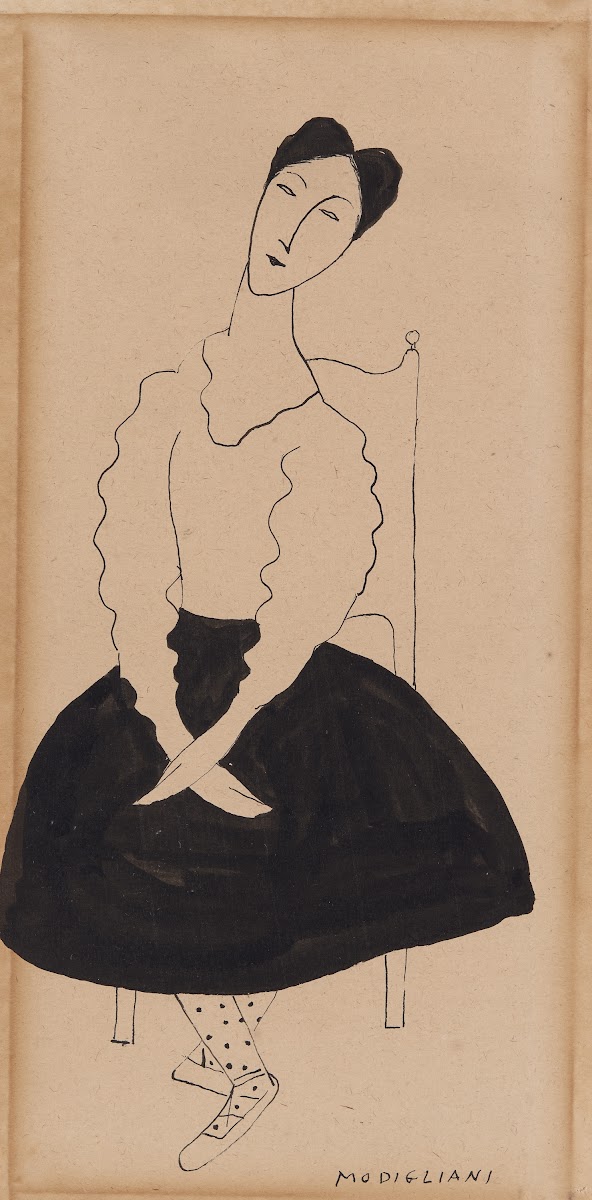 Portrait of Janet Braguin in the style of AmedeoModigliani early 20thcentury