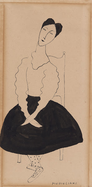 Portrait of Janet Braguin in the style of AmedeoModigliani early 20thcentury
