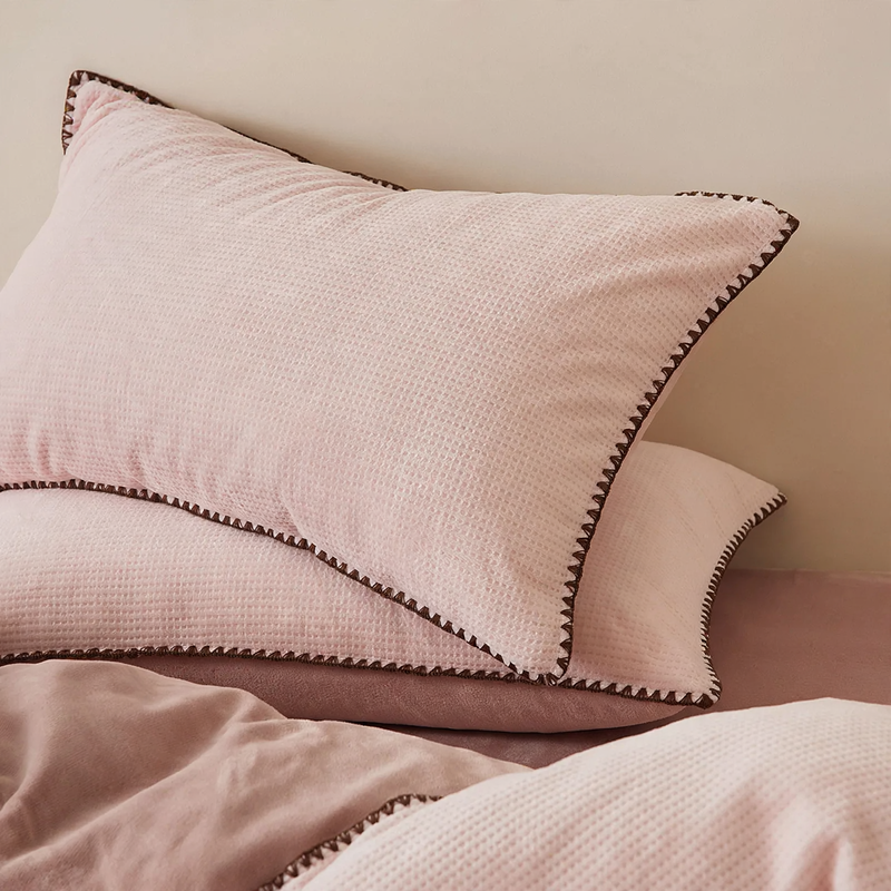 Milk fleece pillowcase, textured, pair