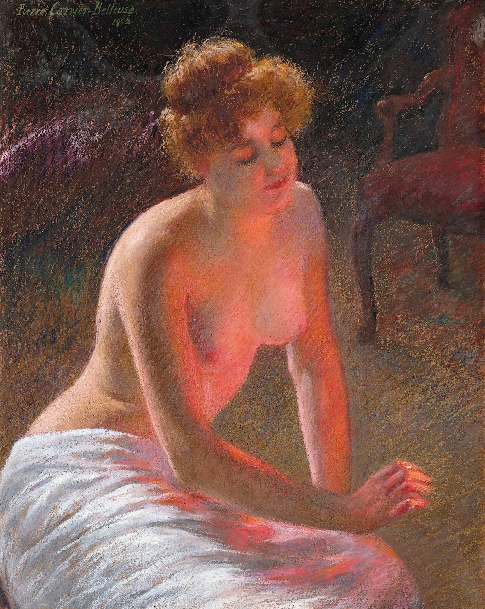 Contemplation by firelight 1902
