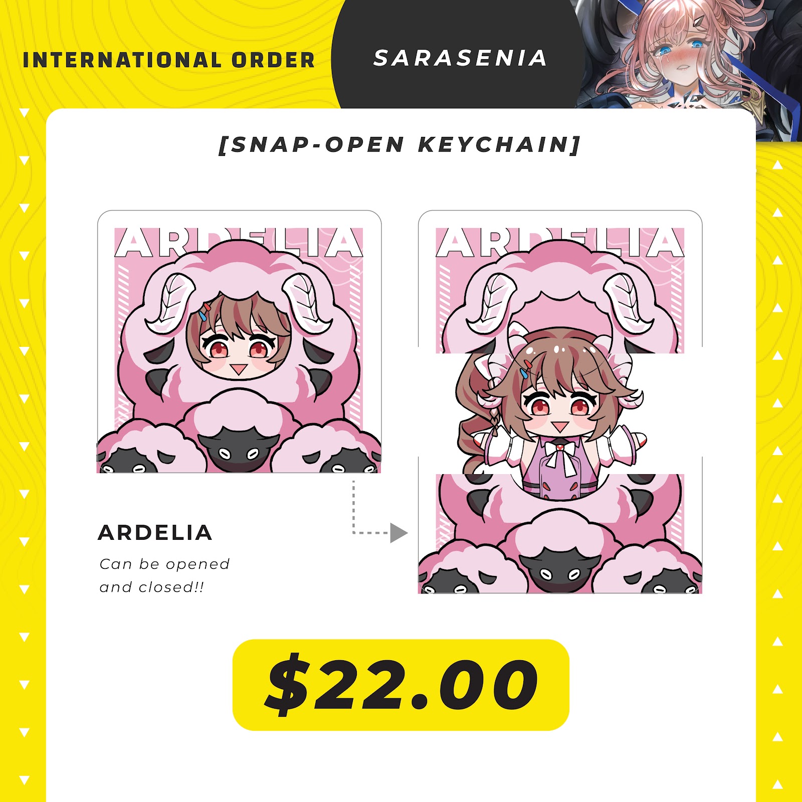 Ardelia Snap-Open Keychain by Sarasenia