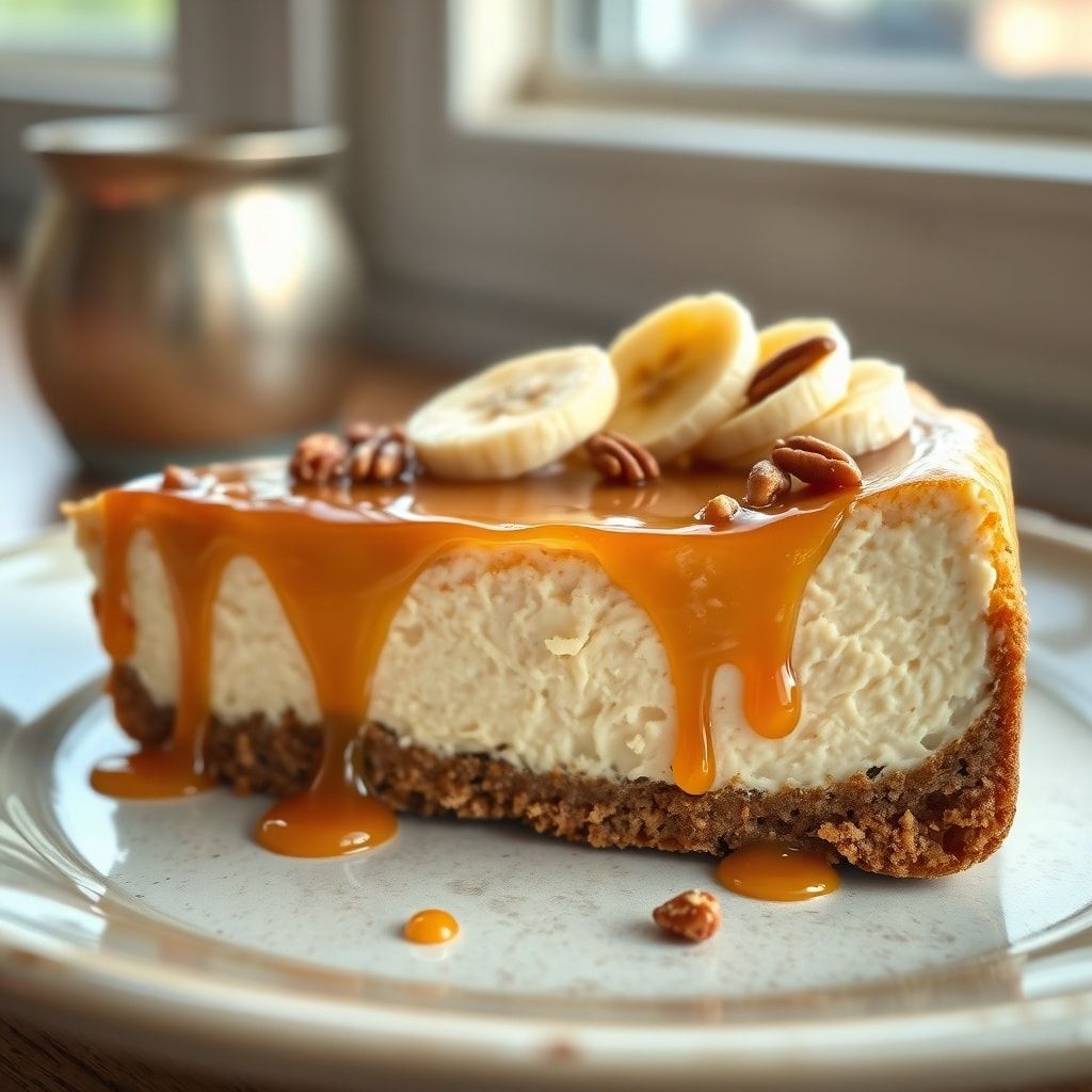 Banana Caramel Nut Cheesecake Recipe for Easy Dessert (No-Fail, 15-Min Prep!) finished