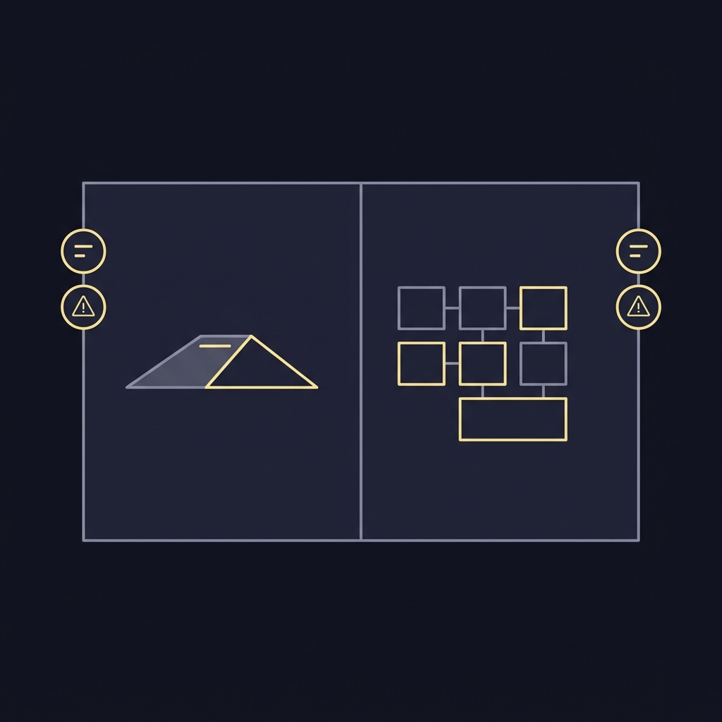 Minimal 2D vector split view of a pitcher and bullpen with small accent icons showing margin and risk to illustrate shifting run line value runline calculator
