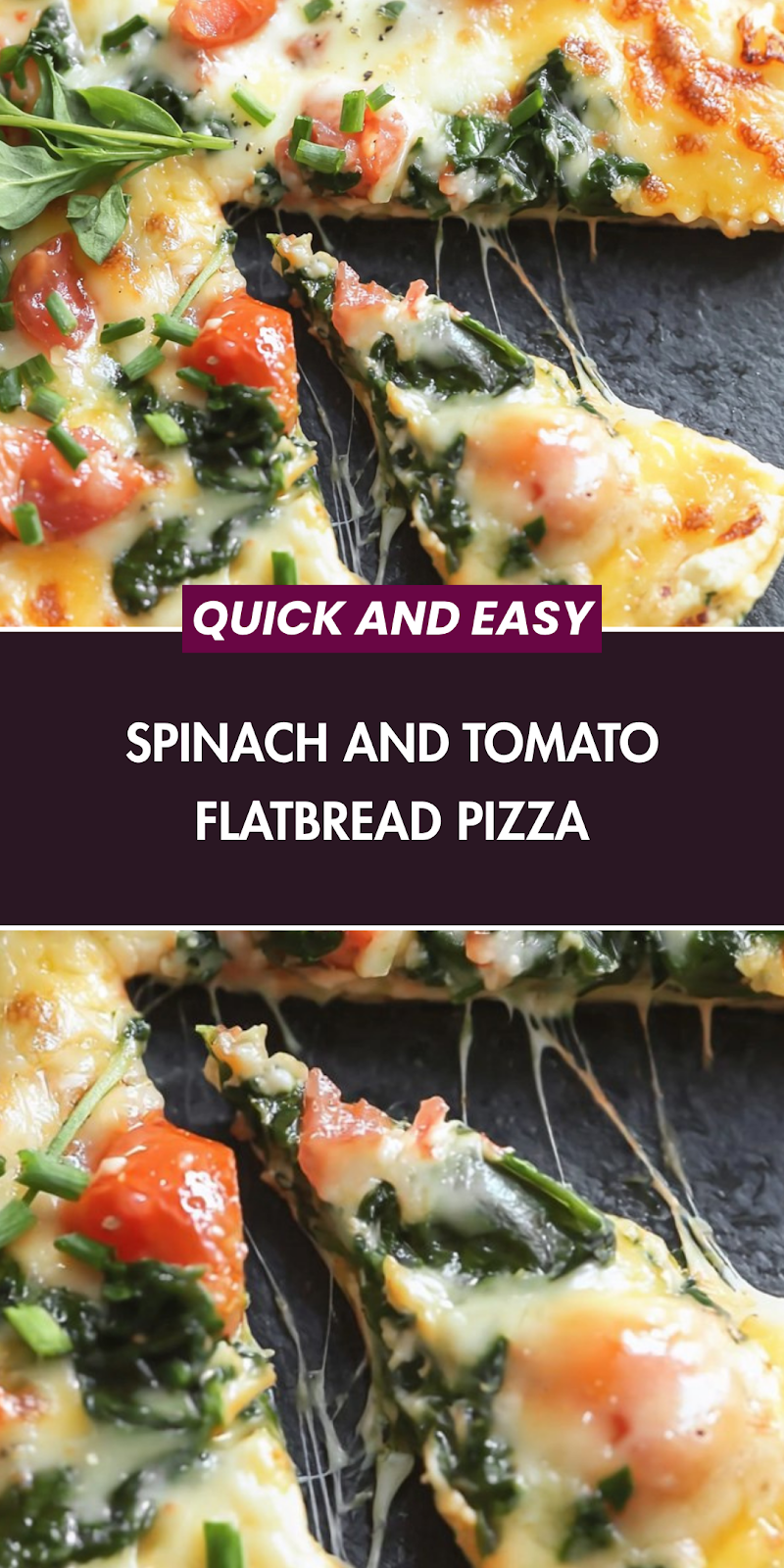 Spinach and Tomato Flatbread Pizza