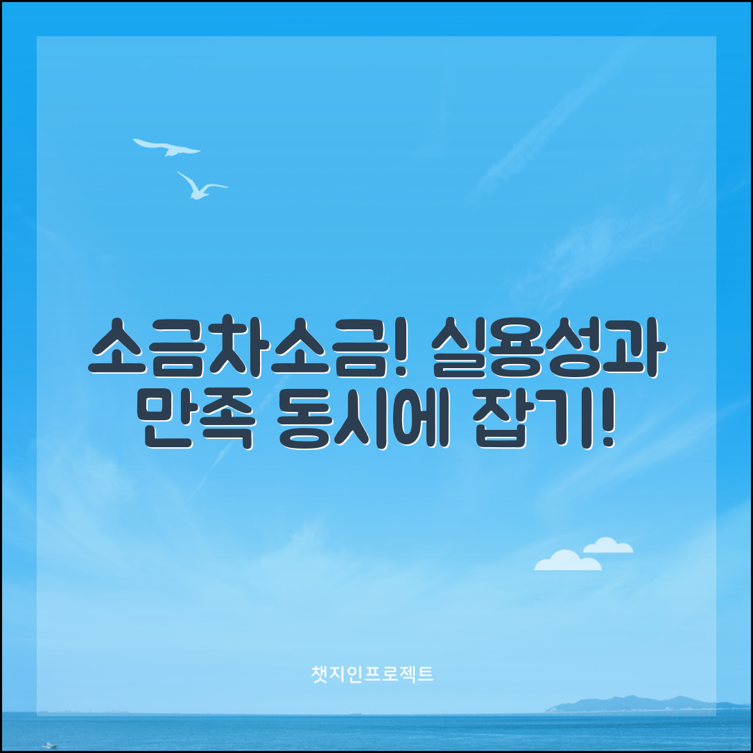 “소금차소금, 실용성과 만족을 동시에!”