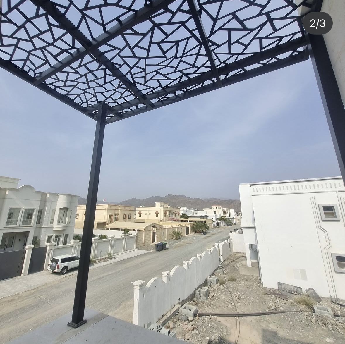 Metal pergola louvre roof Al Taher Group UAE