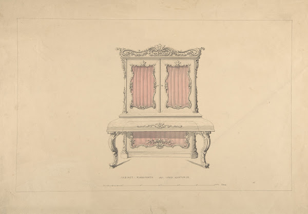 Design for Cabinet Pianoforte Louis Quatorze Style 18351900