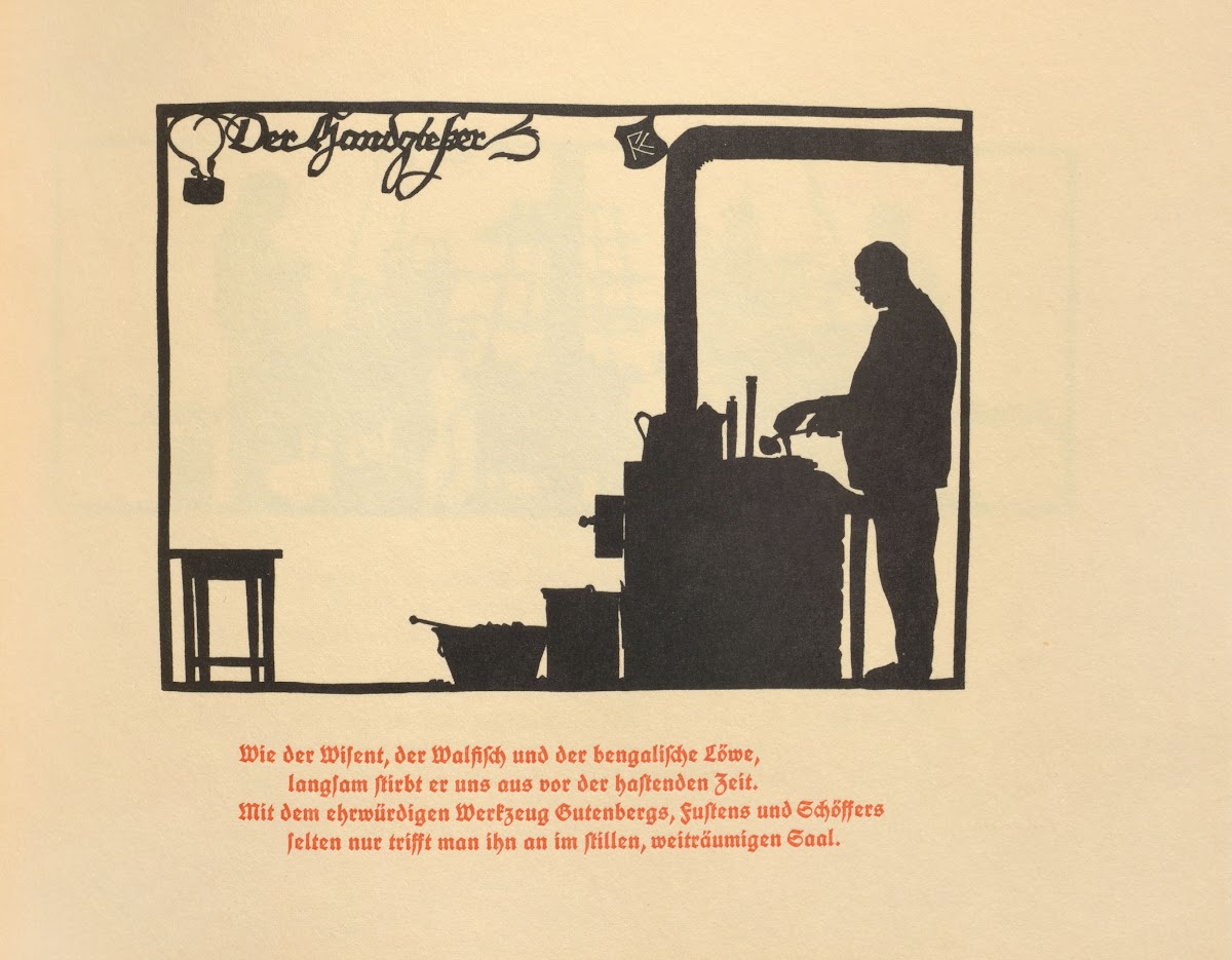 Die Schriftgiesserei im Schattenbild Pl10 1936