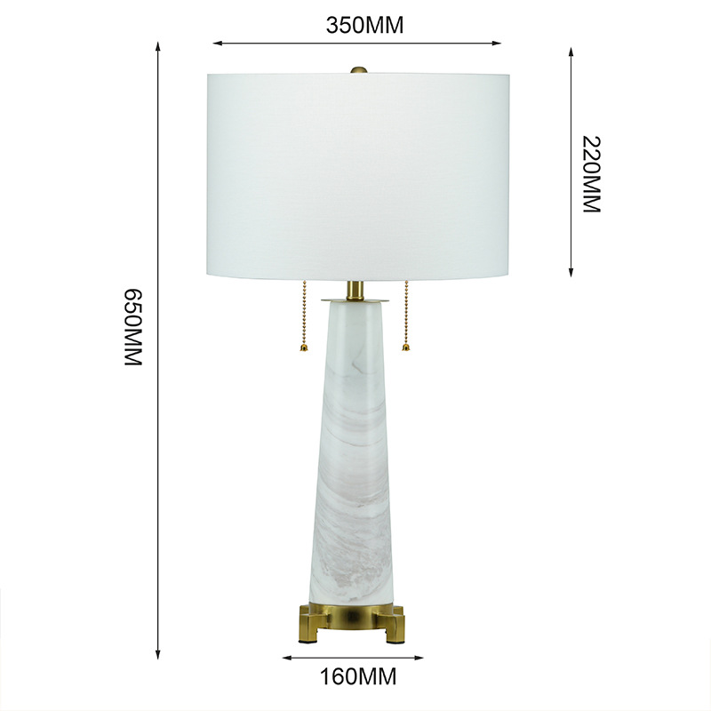 Marmor-Tischlampe mit Touchschalter
