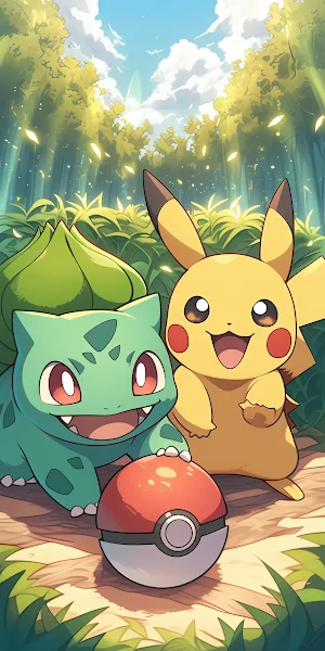 Pokemon, Pikachu, Bulbasaur, Anime 2K iPhone Wallpaper Background