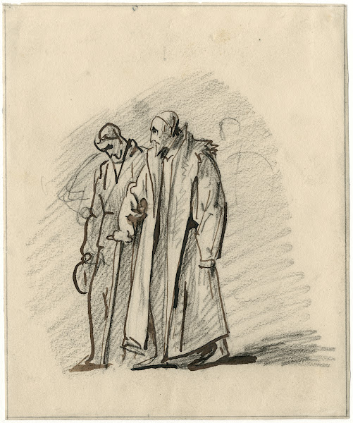 Twee wandelende heren déén is Oldenbarnevelt