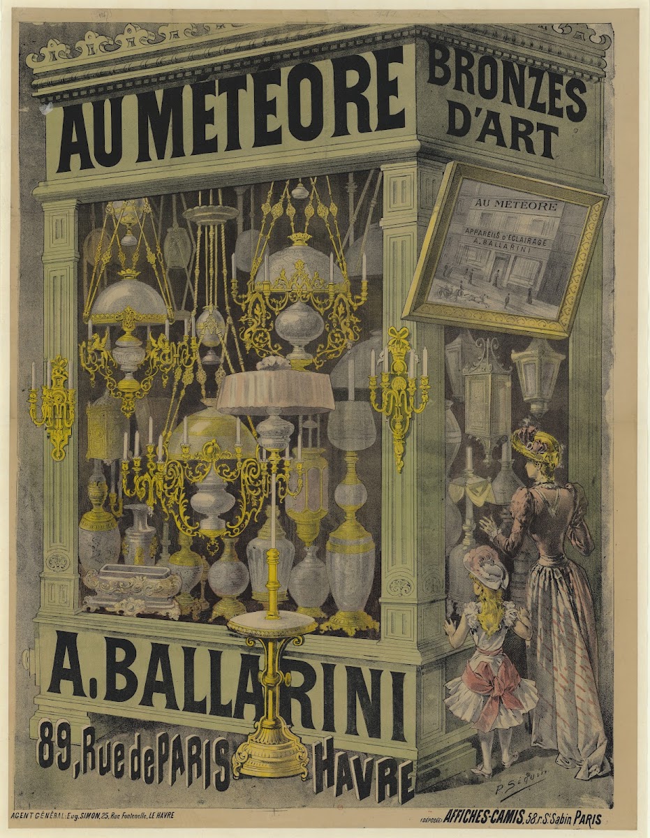 Au Météore bronzes dart A Ballarini 89 rue de Paris le Havre 1892