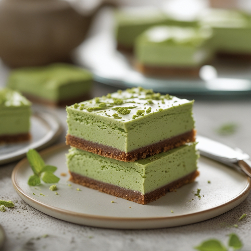 Final No-Bake Matcha White Chocolate Cheesecake Bars
