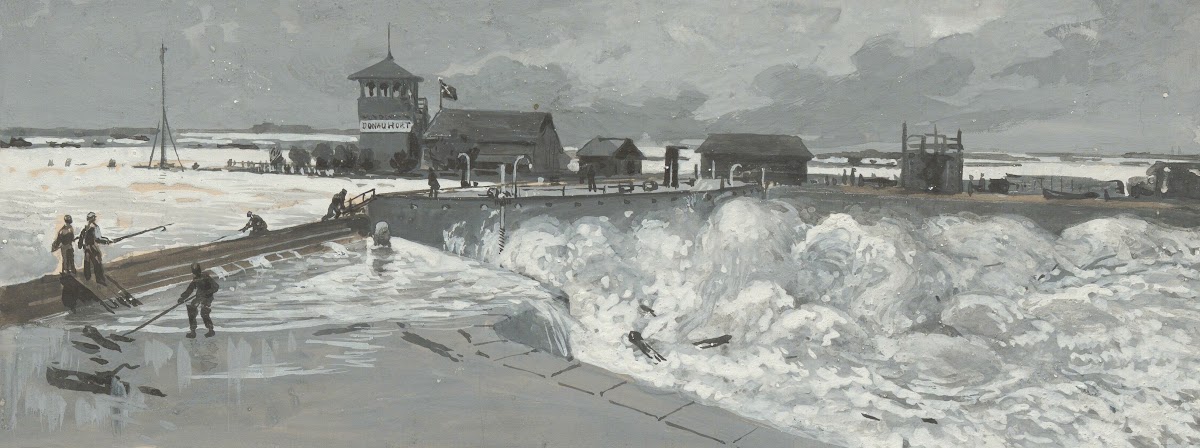 Hochwasser beim Sperrschiff in Nußdorf 1897 1897