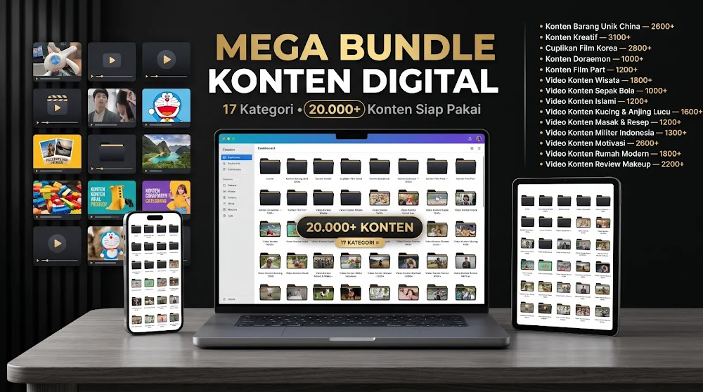 MEGA BUNDLE 30.000+ VIDEO BANK KONTEN SIAP PAKAI (VIRAL & HIGH ENGAGEMENT) - Foto 1
