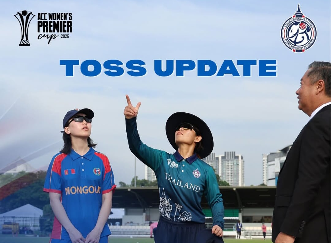 Both Captains Gansuk Anujin (Left) from Mongolia and Naruemol Chaiwai (Right) from Thailand at toss