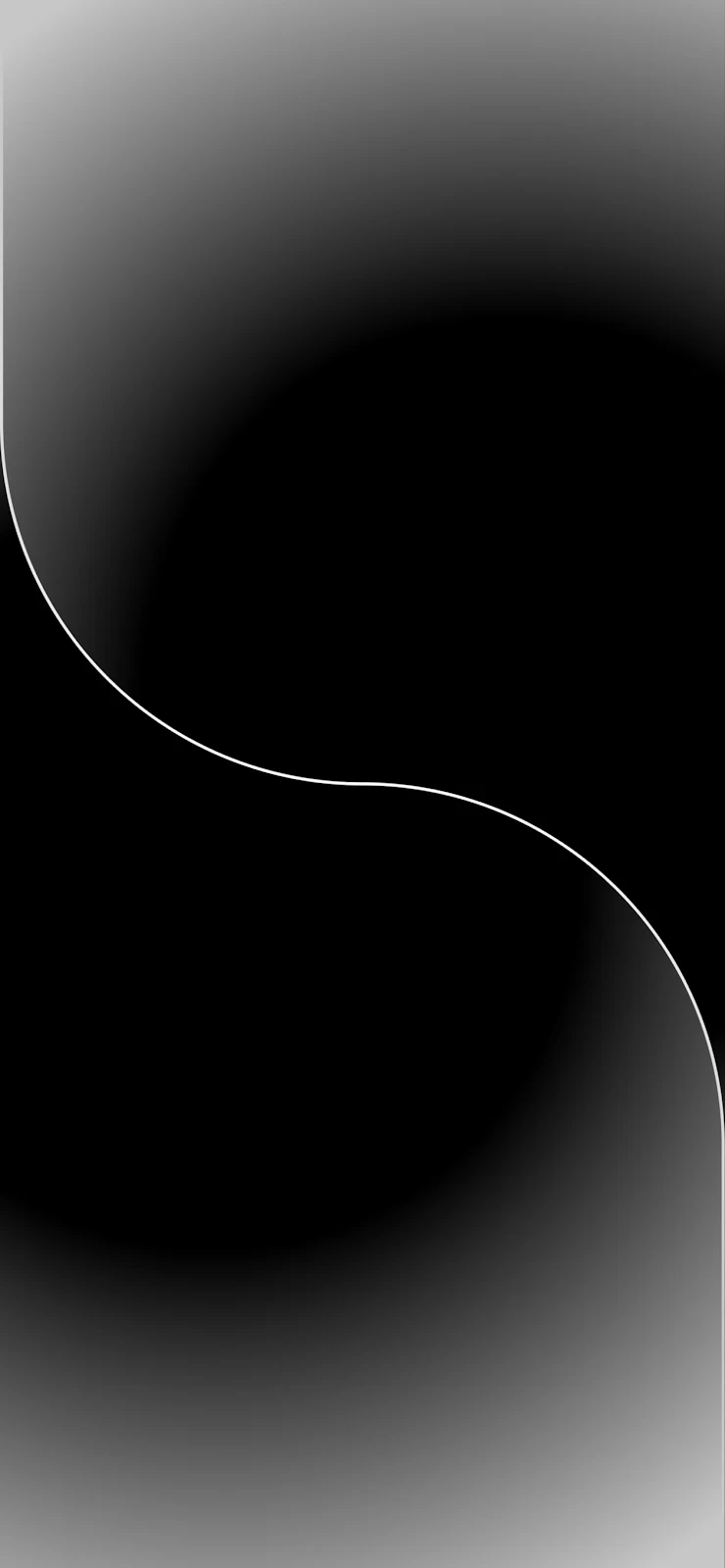 Monochrome Curved Abstract Wave - Minimalist Digital Art 2K iPhone Wallpaper (1500x3243)