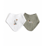 Baby bibs Twins muslin embroidered  2 pcs multicolor