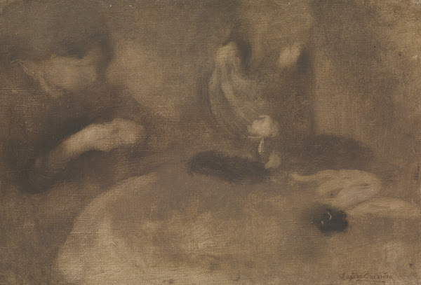 Women Sewing at a Table ca 189496