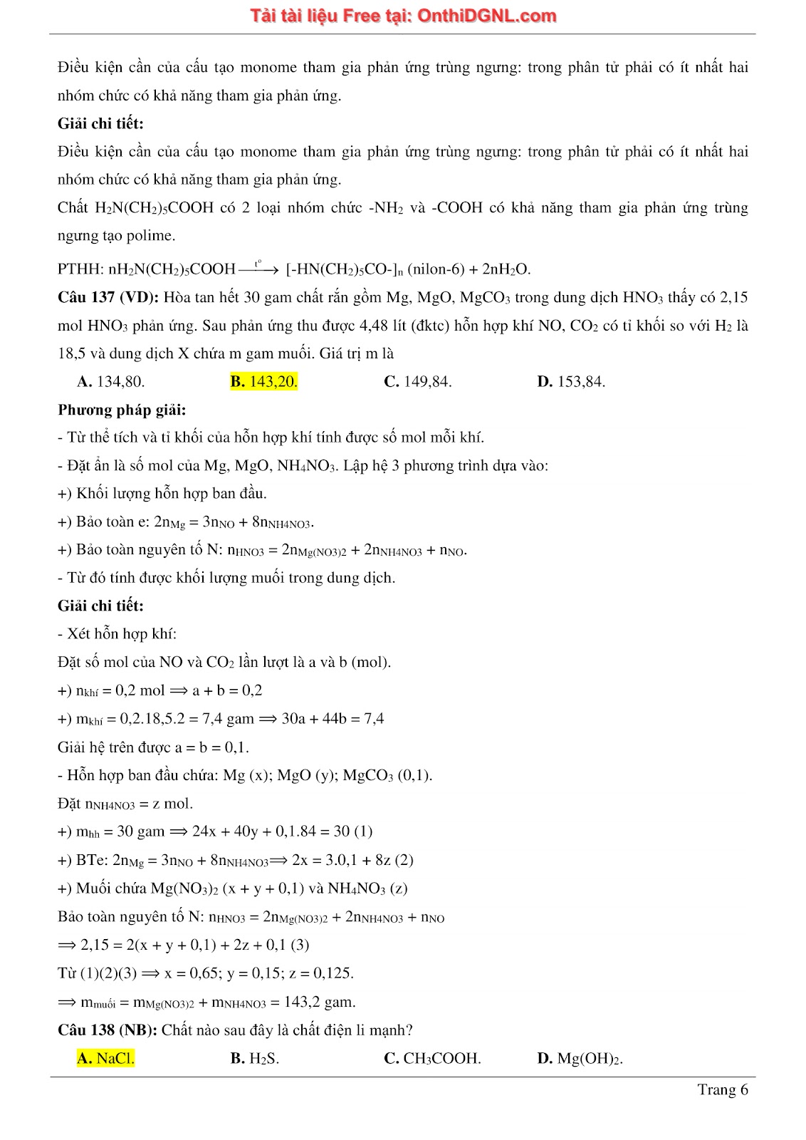 260 bài tập môn Hóa học - Ôn thi ĐGNL ĐHQG Hà Nội Phần 11