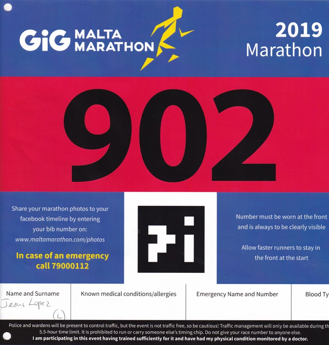 Dorsal de Malta Marathon