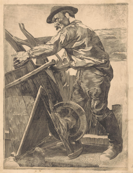 Arbeider met een kruiwagen 1881 1934