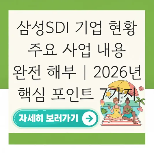 삼성SDI 기업 현황 주요 사업 내용