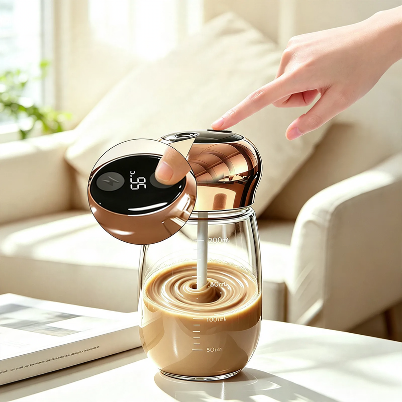 Electric Whisking Mixer made of Glass with Temperature Display