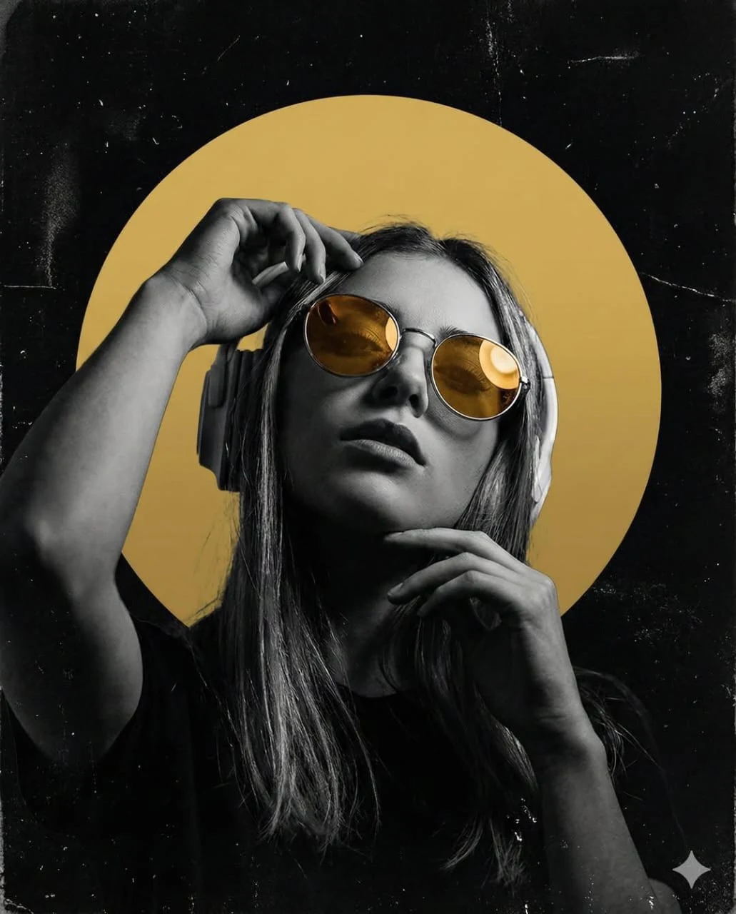 Póster oscuro de alto contraste con una estética sombría propia de un club underground.