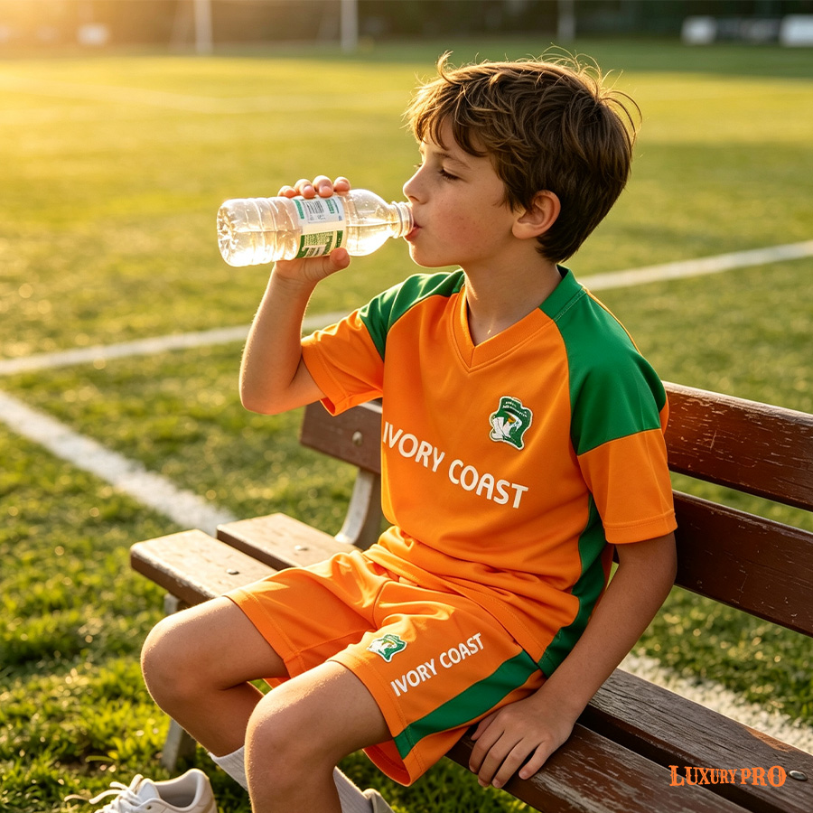 AOP MEG children's football V-neck raglan short sleeved shirt+MEG children's beach pants