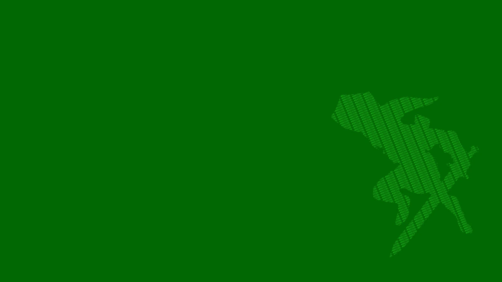 Minimalist Green Ninja Silhouette - Digital Graphic Art 8K Wallpaper (7680x4320)