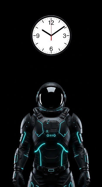 Futuristic Sci-Fi Astronaut in Dark Armor - Free mobile Wallpaper