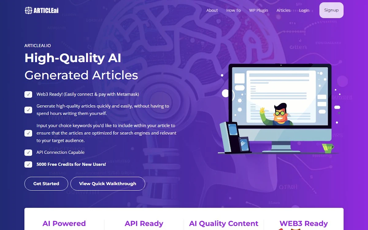 Captura de ArticleAI.io