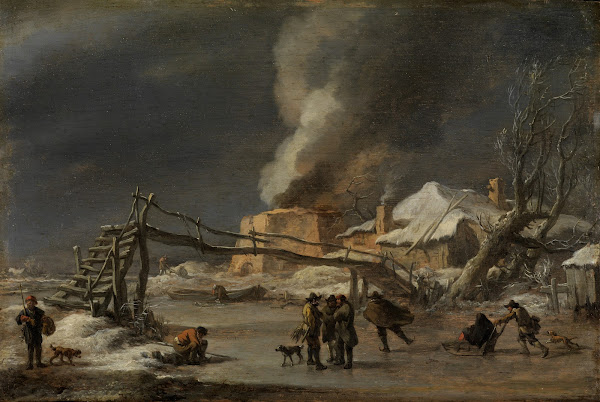 Winterlandschaft mit Kalkofen 1665 1670