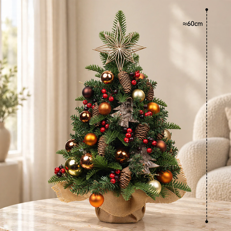 Mini-Weihnachtsbaum für den Tisch mit Beleuchtung