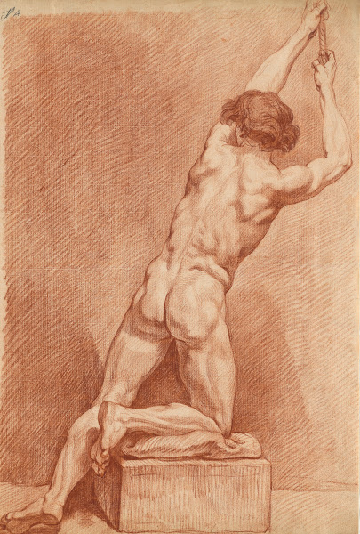 A Male Nude Seen from Behind c1760