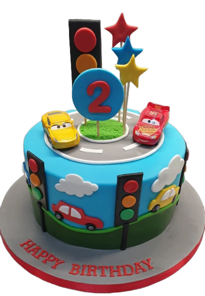 Disney Cars 2nd Birthday Cake CB-NC379