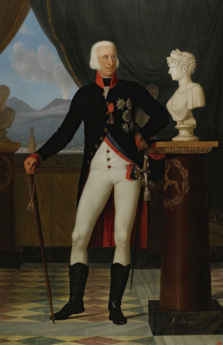 Portrait of Ferdinand I KingOf The Two SiciliesWith a Bust of Lucia Migliaccio D