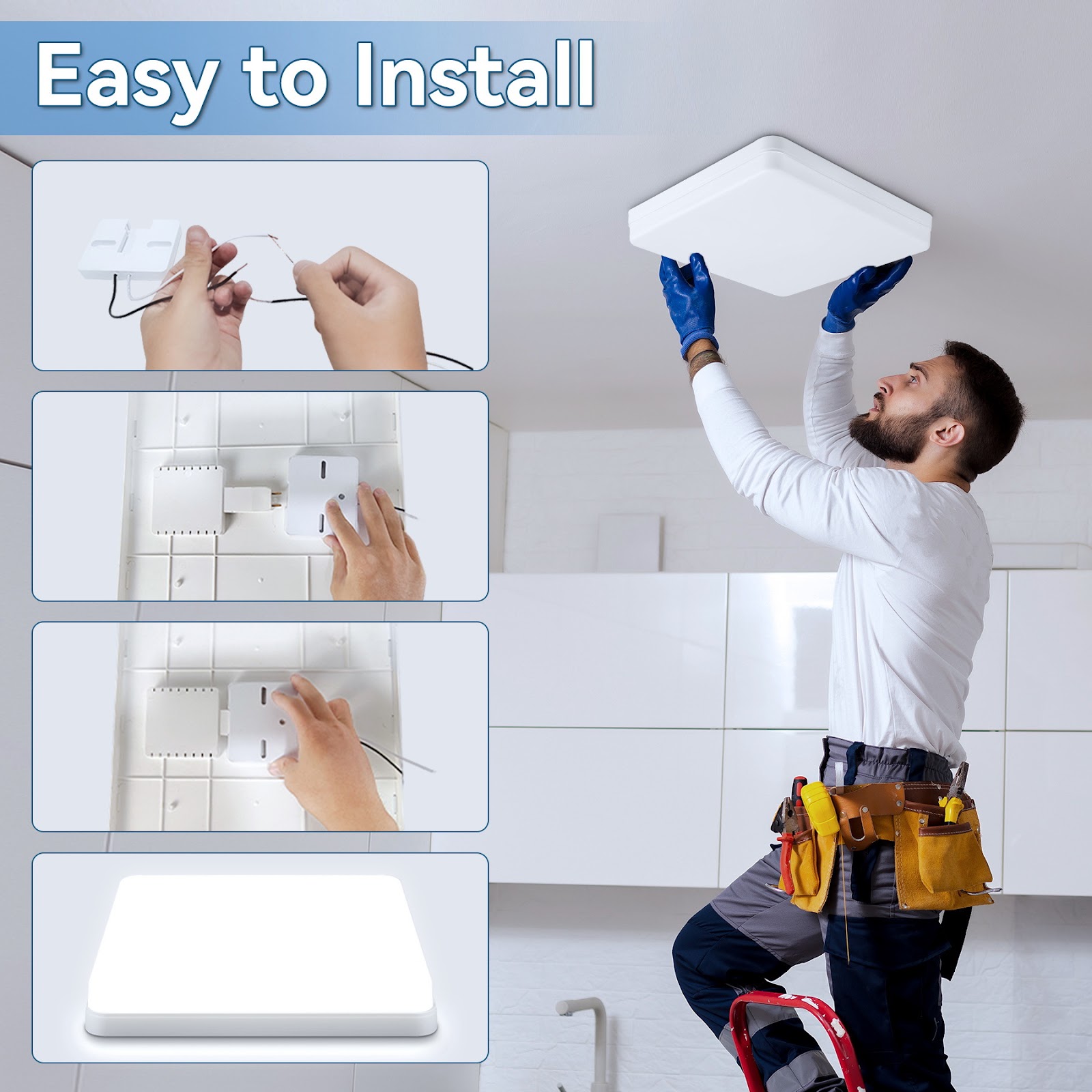 LED ceiling light, square or round