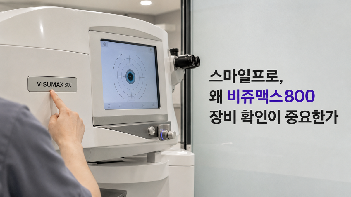 스마일프로 가능 안과 확인법 — 의료진 인증과 비쥬맥스800 장비